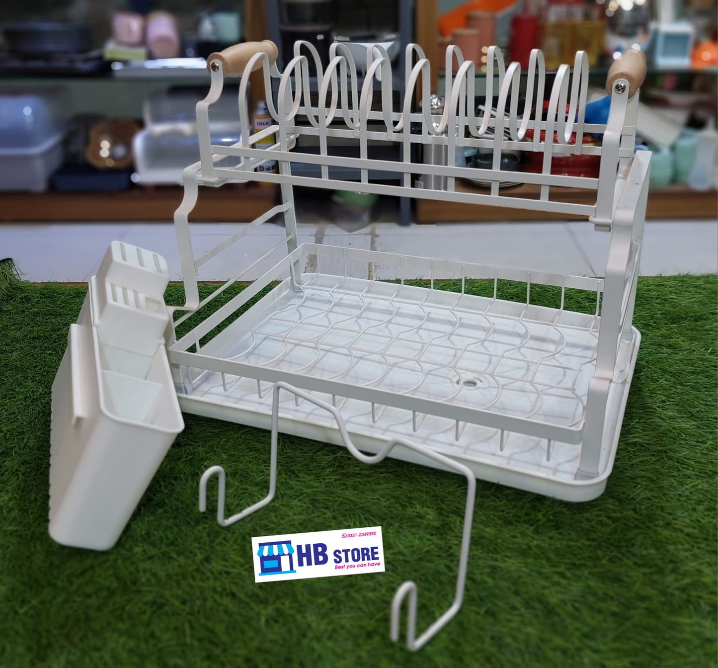 White Metal 2 Layer Dish Drainer Premium Quality