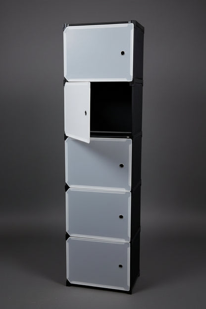 Portable Plastic Shoe Rack & Wardrobe Cabinet (5-Cube & 8-Cube Set)