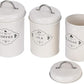 Tea Sugar Coffee Metal Jar Set