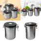 3Pcs Stainless Steel Airtight Jar With Spoon