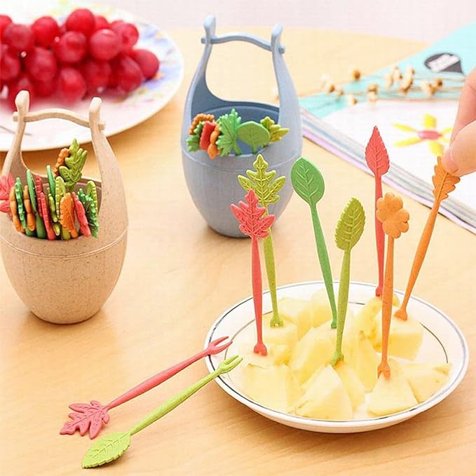 Plastic Fruits Fork With Stand