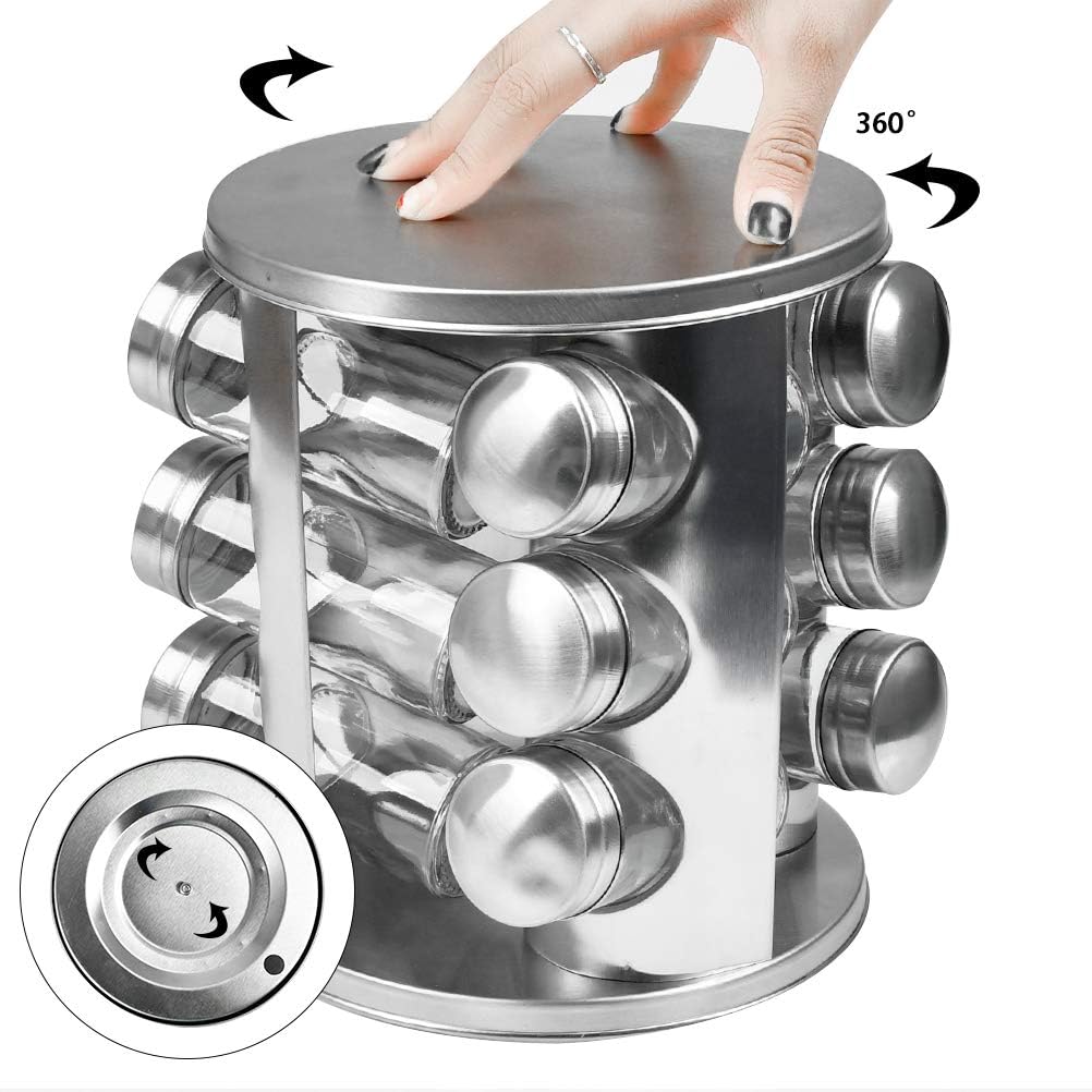 12pcs Rotating Spice Rack