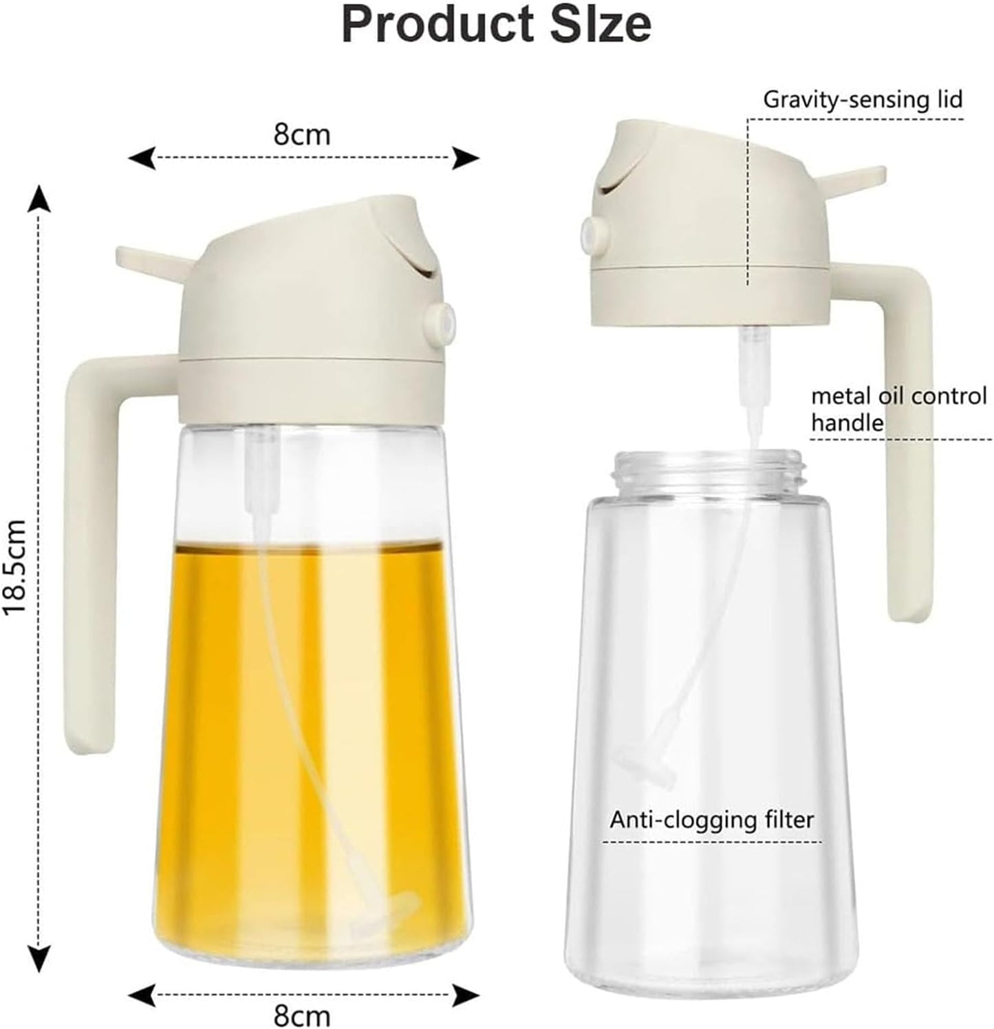 2 in 1 Glass Oil & Spray Bottle