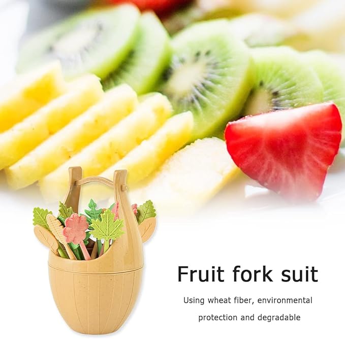 Plastic Fruits Fork With Stand