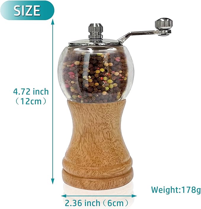 Acrylic Transparent Wood Body Salt and Pepper Grinder