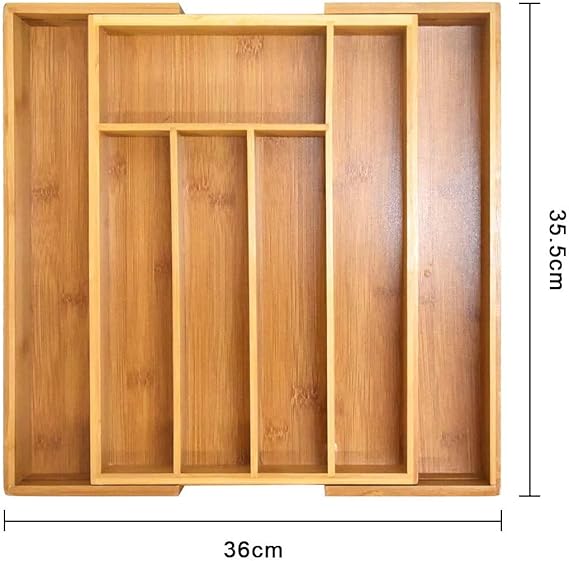 Wooden Material Extendable Cutlery Tray & Draws Organizer