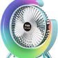 Rechargeable Fan With Colorful Light