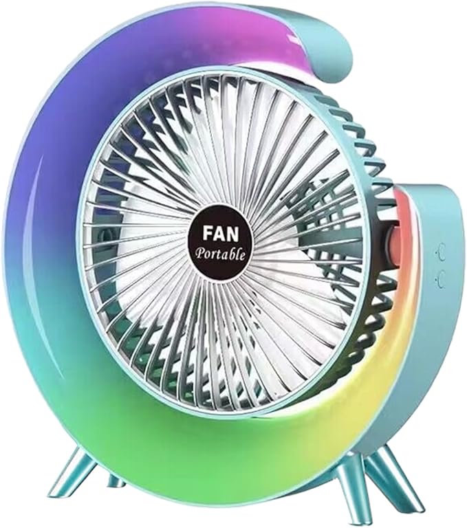 Rechargeable Fan With Colorful Light