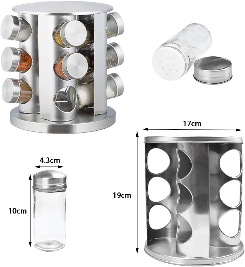 12pcs Rotating Spice Rack