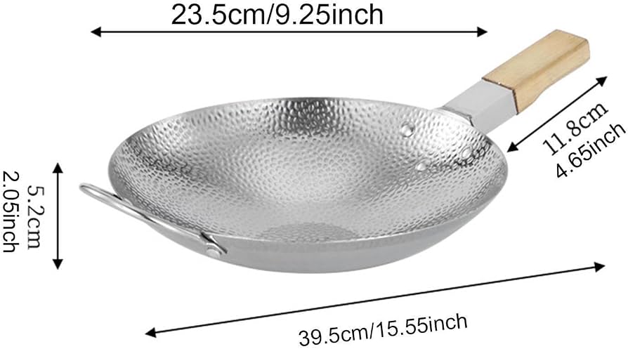 Stainless Steel Frying with Wood Handle for Cooking