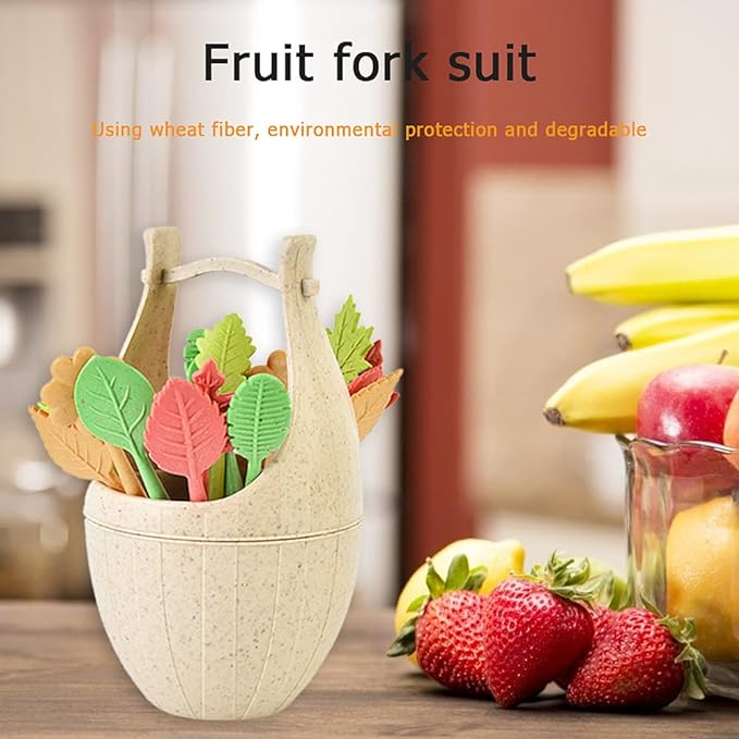 Plastic Fruits Fork With Stand