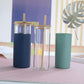 Glass Material Sipper With Bamboo Lid