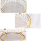 Golden Metal Fruit Basket With Glass Plate