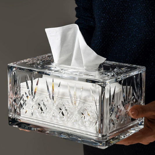 Attractive Rectangular Tissue Box Cover Crystal Style Transparent Tissue Holder