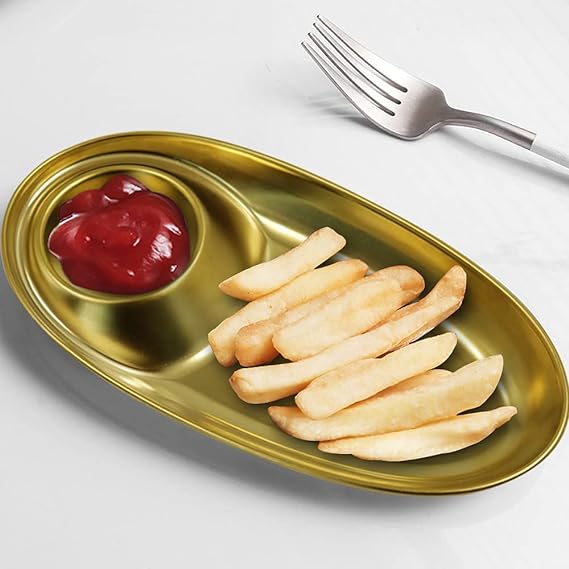 Golden Stainless Steel Divided Tray