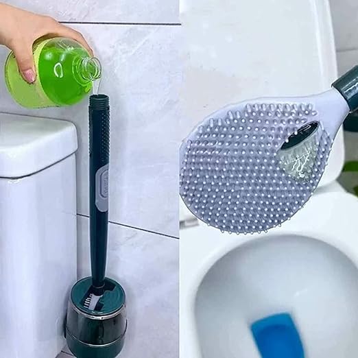 Silicon Washroom Brush With Holder Heavy Quality