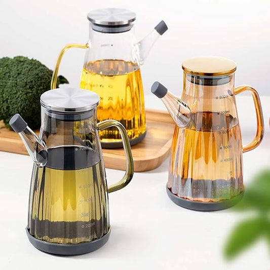 Glass Oil Bottle With Color Handle