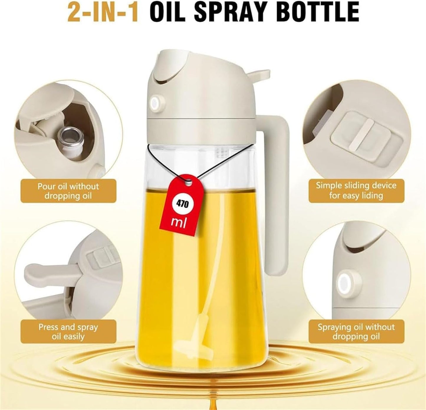 2 in 1 Glass Oil & Spray Bottle