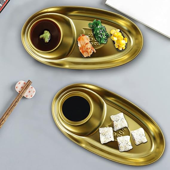 Golden Stainless Steel Divided Tray