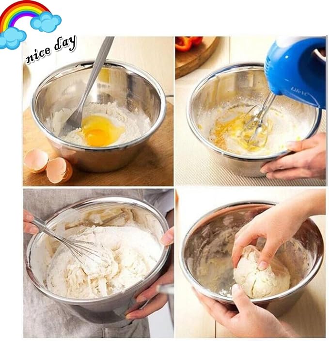 5Pcs Steel Mixing Bowl Set