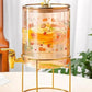 Printed Glass Juice Dispenser With Satnd