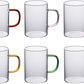 6Pcs Colorful Handle Glass Cup Set