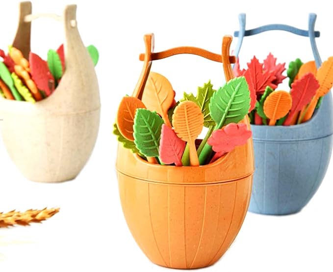 Plastic Fruits Fork With Stand