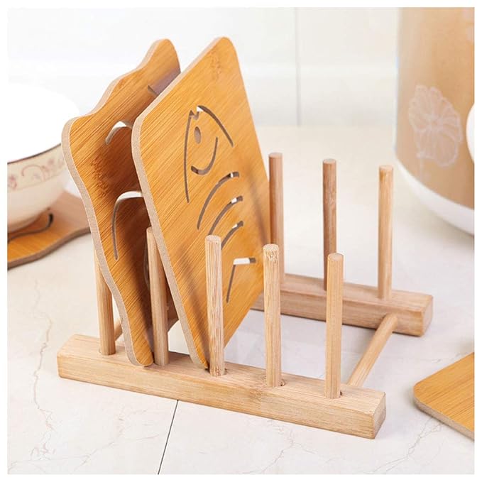 Wooden Lid Plate Tray Holder