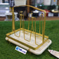 Golden Metal Glass Holder With Tray