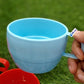 set of 4 Durable Plastic Stacking Coffee/Tea Mugs - Red & Light Blue (2 of Each)