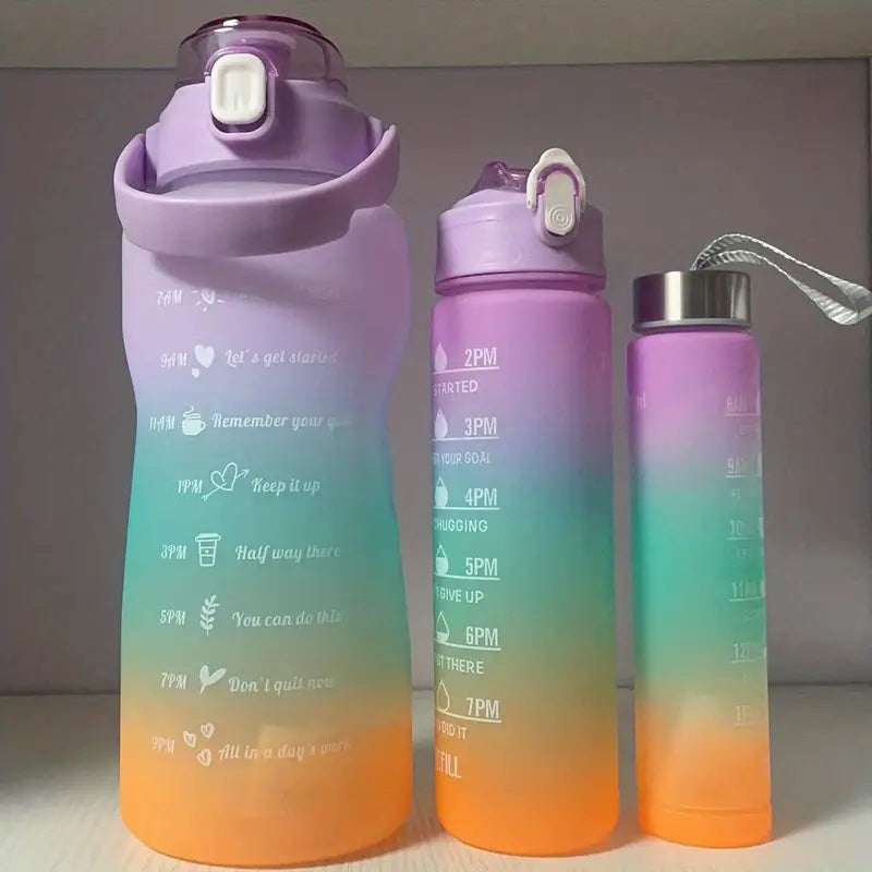 3Pcs Multi Color Water Bottle Set