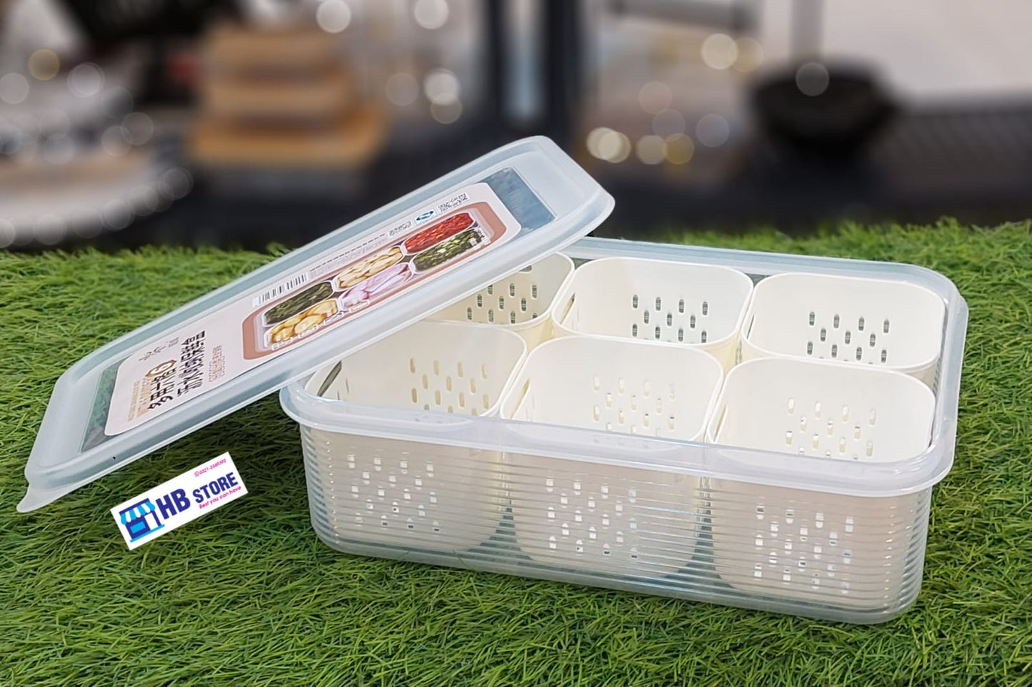 6-Compartment Multi-Purpose Food Storage & Drain Box