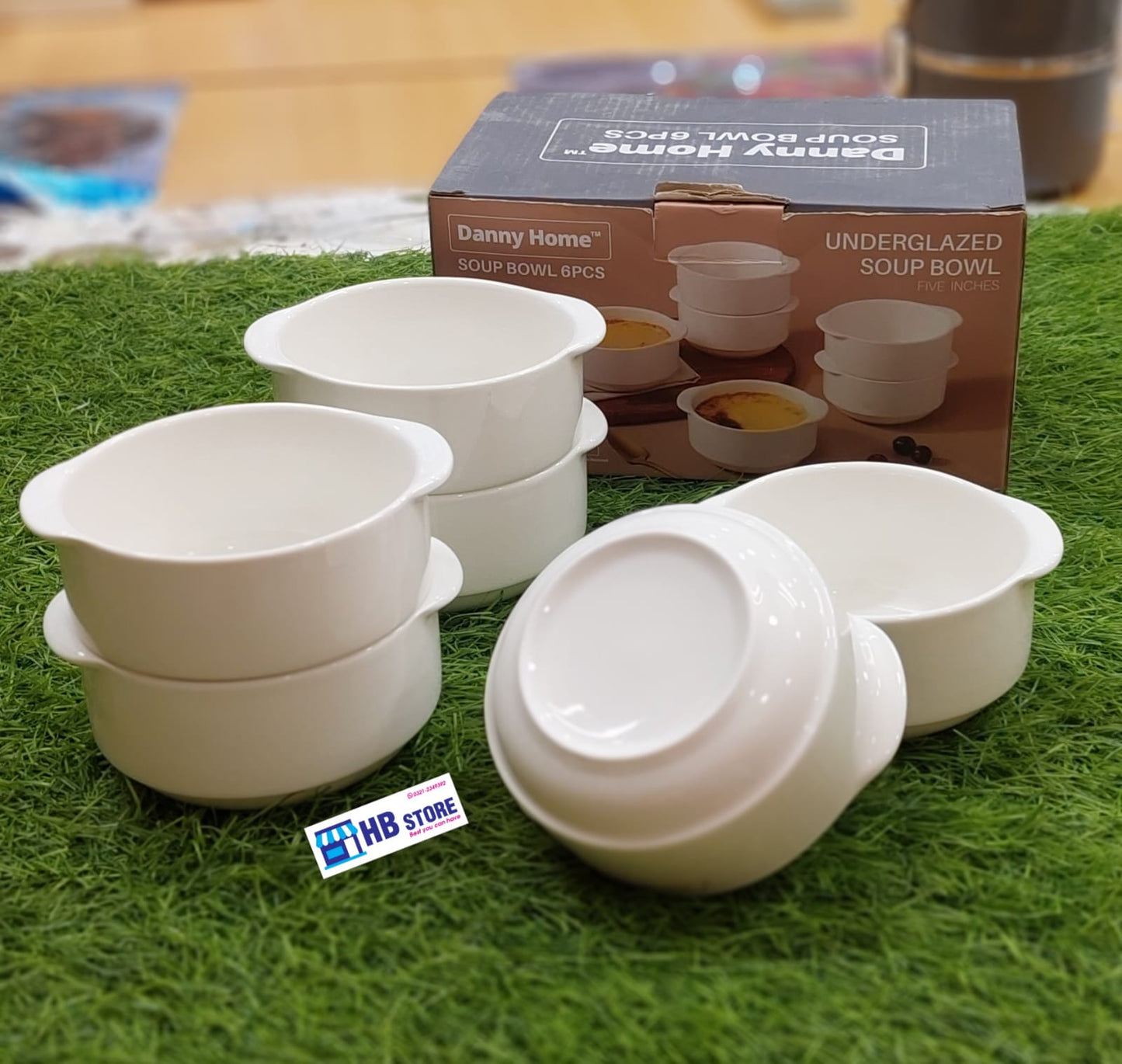 Danny Home™ 6 Pcs White Porcelain Soup Bowl Set