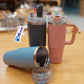 Tyeso 700ml Tumbler with Handle, Straw and Lid - Leak Resistant Double Wall Insulated Stainless Steel