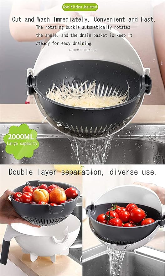 Multi Functional Vegetable Cutter With Drainer Bowl