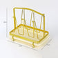 Golden Metal Glass Holder With Tray