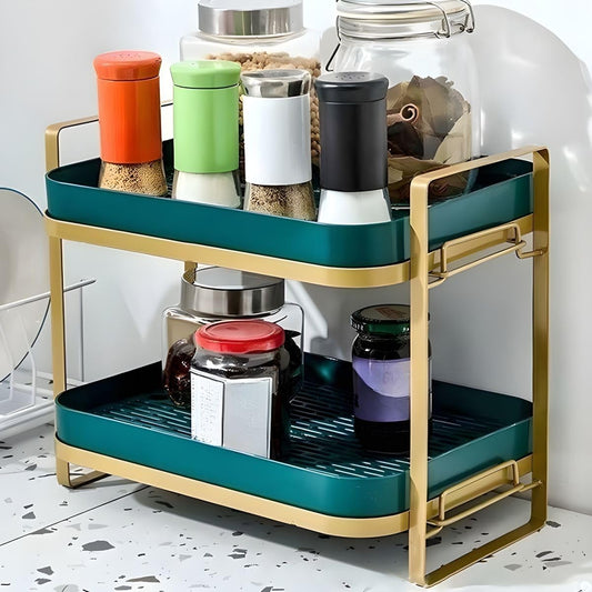 2 Layer Golden Metal Stand