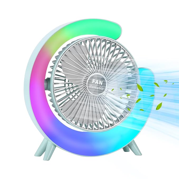 Rechargeable Fan With Colorful Light