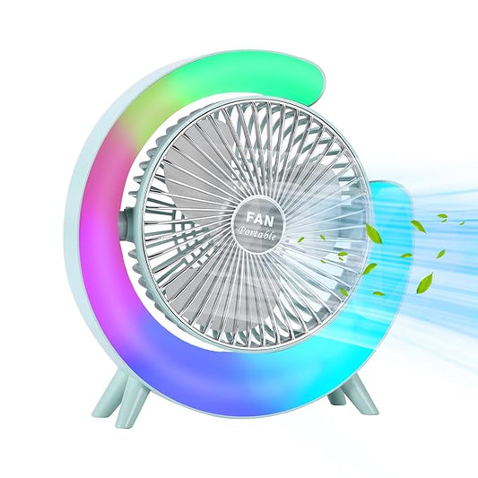 Rechargeable Fan With Colorful Light