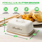Vintage Metal Butter Dish with Bamboo Base