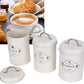Tea Sugar Coffee Metal Jar Set