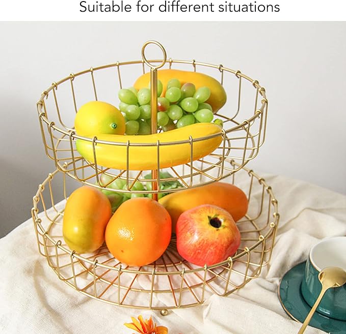 2 Layer Golden Metal Rack