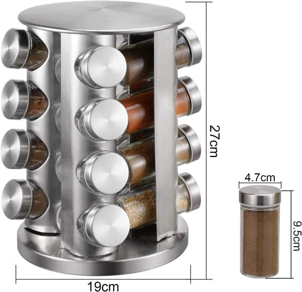 16pcs Rotating Spice Rack