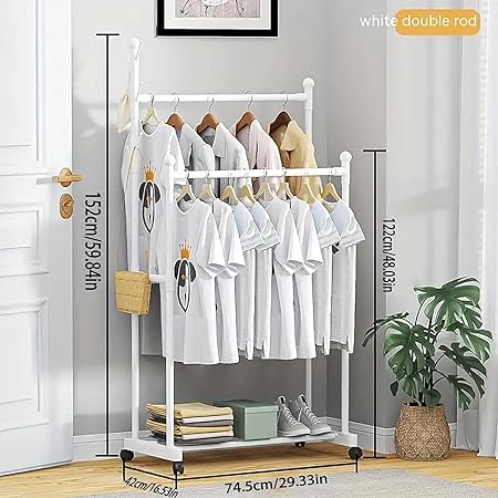 Double Garment Rack Hanging Top Rod