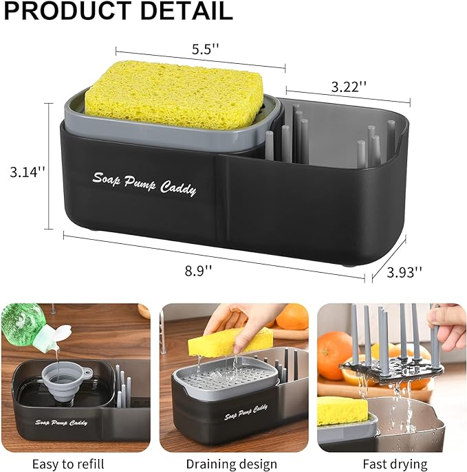 Sponge Liquid Dispenser & Sink Caddy