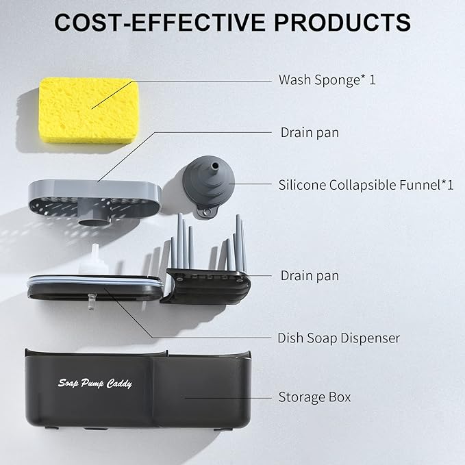 Sponge Liquid Dispenser & Sink Caddy