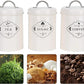 Tea Sugar Coffee Metal Jar Set
