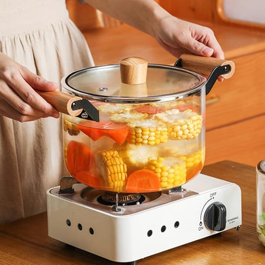 Large Capacity Kitchen Stove Glass Cooking Pot