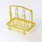 Golden Metal Glass Holder With Tray