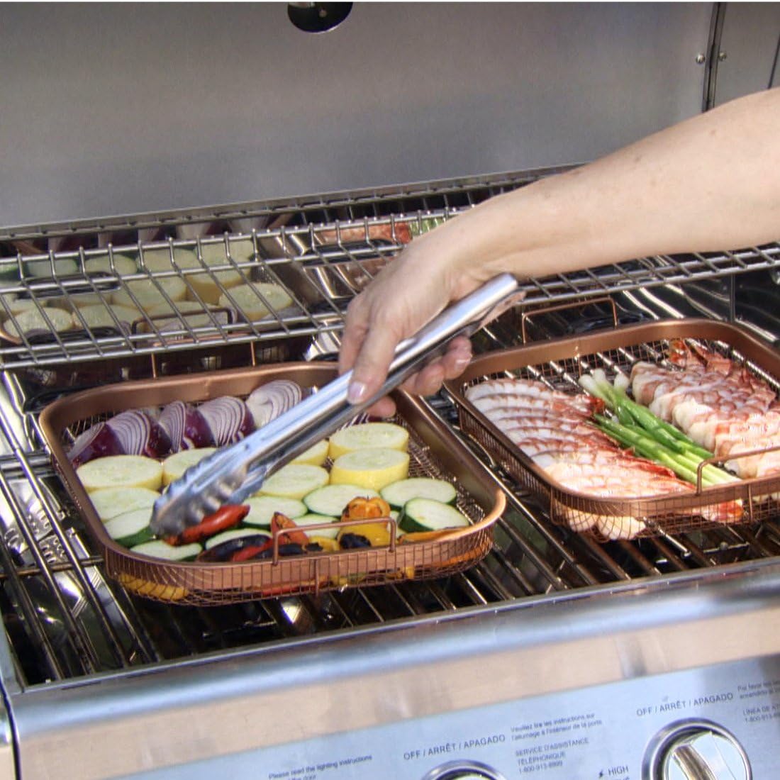 Copper Crisper Non-Stick Oven Baking Tray with Crisping Basket